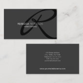 とモダンモノグエレガントラムテンプレート 名刺 (正面/裏面)