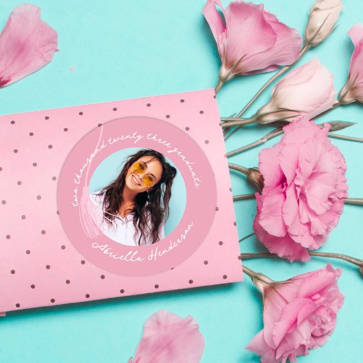 とモダンレトロピンク卒業 ラウンドシール