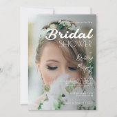 とモダン写エレガント真ブライダルシャワー 招待状 (正面)