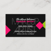 とモダン写真はっきりしたメイクアップアーティスト 名刺 (裏面)