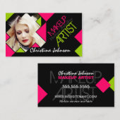 とモダン写真はっきりしたメイクアップアーティスト 名刺 (正面/裏面)