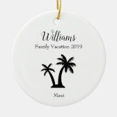 とモダン家族エレガント名熱帯休暇 セラミックオーナメント (正面)