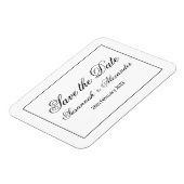 とモダン白黒エレガント日付を保存する マグネット (左側)