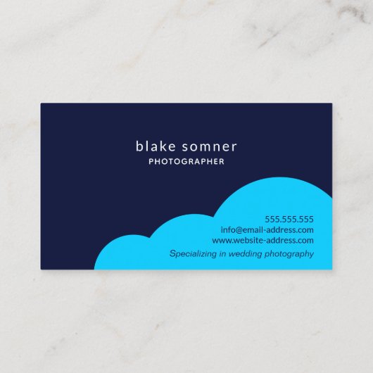 とモダン青はっきりした点 名刺 (裏面)