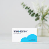 とモダン青はっきりした点 名刺 (スタンド正面)