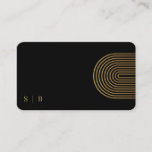 とモダン黒エレガントと金ゴールドプロフェッショナル 名刺 (正面)