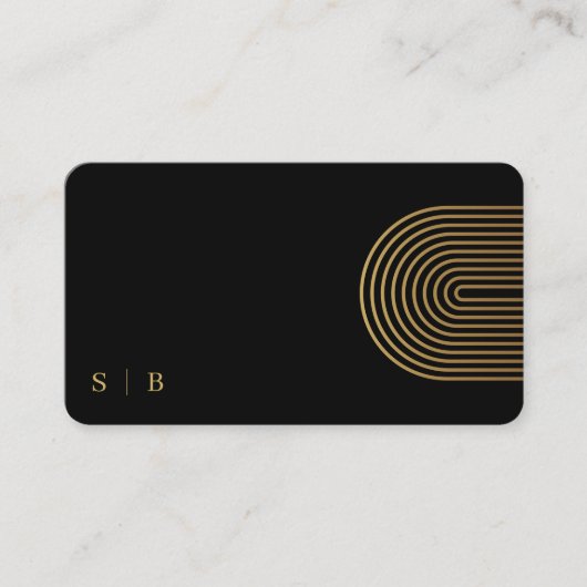 とモダン黒エレガントと金ゴールドプロフェッショナル 名刺 (正面)