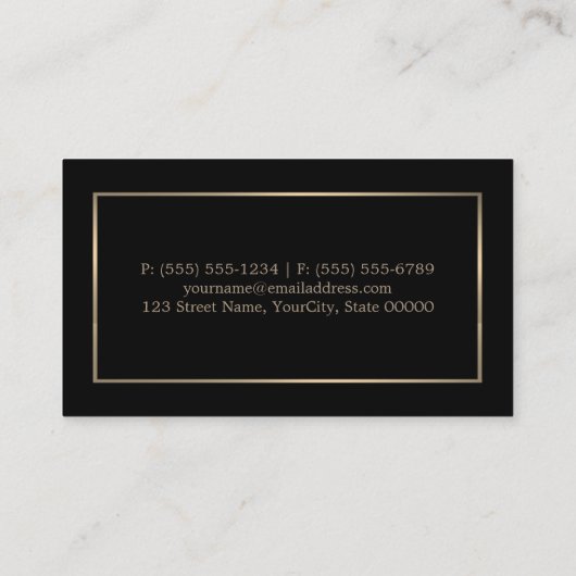 とモダン、黒お洒落と金ゴールド、割引券 割引カード (裏面)