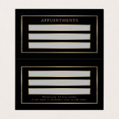 とモダン、黒お洒落色と金ゴールドアポイントメントカード 名刺 (内部フラット)