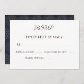 とモダンScrip tRsvpカーエレガントドのゴールデンドット 招待状 (正面/裏面)