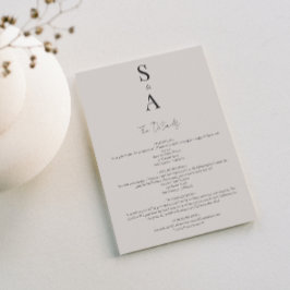 とモダンScriptエレガント and Monogram結婚の エンクロージャーカード