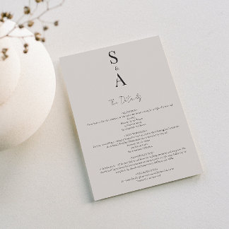 とモダンScriptエレガント and Monogram結婚の エンクロージャーカード