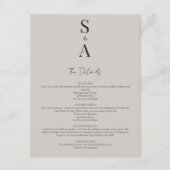 とモダンScriptエレガント and Monogram結婚の エンクロージャーカード (正面)