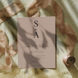 とモダンScriptエレガント and Monogram結婚の 招待状