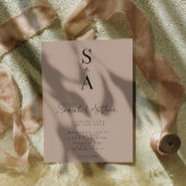 とモダンScriptエレガント and Monogram結婚の 招待状