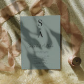 とモダンScriptエレガント and Monogram結婚の 招待状