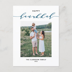 とモダンScript Happy Hanukkahの写真 シーズンポストカード