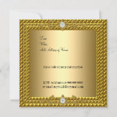 とユニーク金ゴールドエレガントとピーコック招待状 招待状 (裏面)