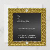 とユニーク黒エレガント金ゴールド招待状 招待状 (裏面)