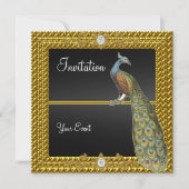 とユニーク黒エレガント金ゴールド招待状 招待状 (正面)