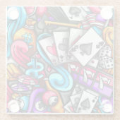 とラクールスカラフルベガスカジノ賭博ドードル ガラスコースター (裏面)