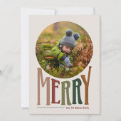 とレトロメリークリスマスホリデーフォトカード (正面)