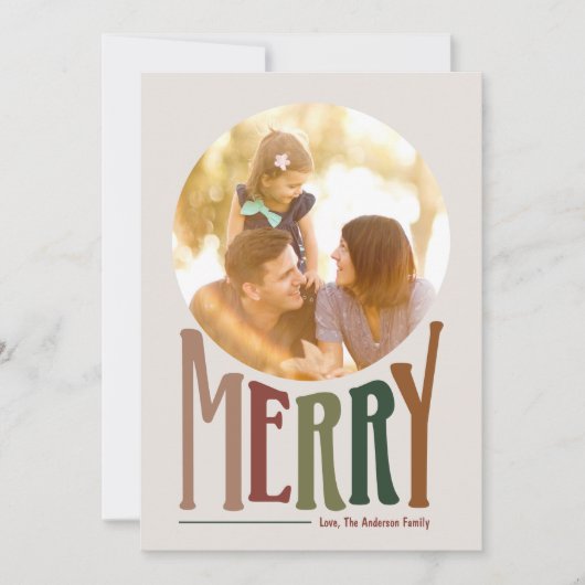 とレトロメリークリスマスホリデーフォトカード (正面)
