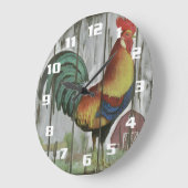 とヴィンテージ素朴カントリーロースターキッチン ラージ壁時計 (傾斜)