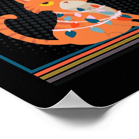 と一緒メリーにキススの不機嫌なおもしろいクリスマス猫 ポスター (角)