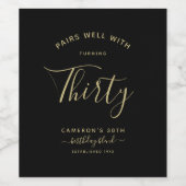 ~と上手に組み合わせる |ブラック&金ゴールド時代 ワインラベル (シングルラベル)