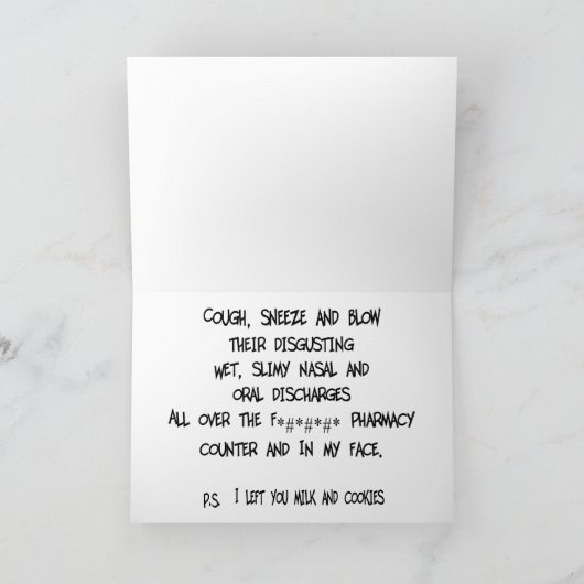 と予測できな薬局おもしろい者のクリスマスカード シーズンカード (内部)