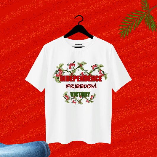 ～と共に枝を生文字デザインむ Tシャツ