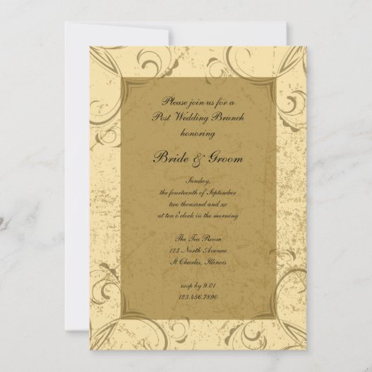 と動揺してポスト結婚のブランチ 招待状 (正面)