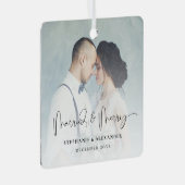 と名前結婚した付けメリーフォトオーバーレイ メタルオーナメント (正面右)