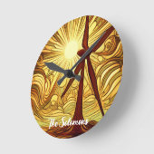 と太陽の風力 ラウンド壁時計 (傾斜)