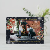 と子聞ども |おもしろいクリスマスフォトカード 箔シーズンカード (立ち正面)