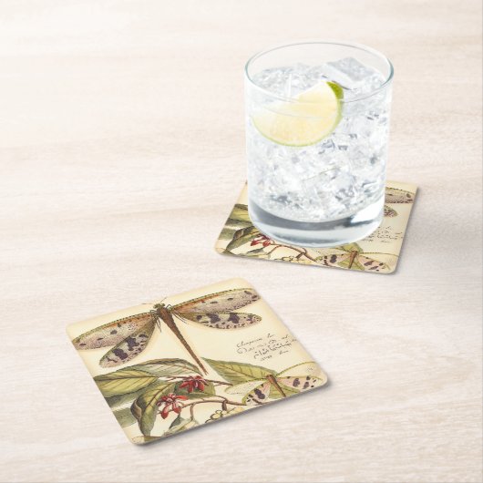 と実葉果のトンボ スクエアペーパーコースター (インサイチュ)