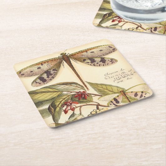 と実葉果のトンボ スクエアペーパーコースター (アングル)