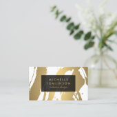 と抽象芸術エレガント金ゴールドブラシストロークIV 名刺 (スタンド正面)