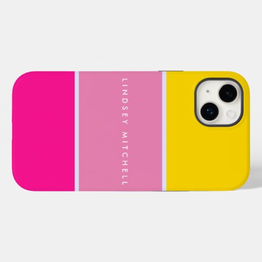 と明はっきりしたるい色のブロック名前をカスタムする Case-Mate iPhoneケース (裏面 (横))