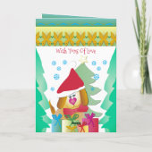 と明るいカラフルかわいいウィムシーホリデーパピー シーズンカード (裏面)