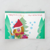 と明るいカラフルかわいいウィムシーホリデーパピー シーズンカード (内部)