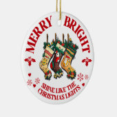 と明るいメリークリスマスの装飾 – 3 セラミックオーナメント (右)