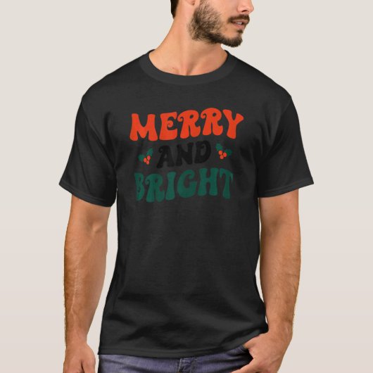 と明るいメリークリスマスシーズンクリスマスの休日1 Tシャツ (正面)