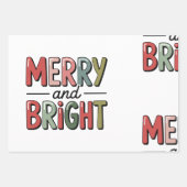 と明るいメリークリスマスファミリークリスマスホリデイ ラッピングペーパーシート (正面)