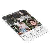 と明るいメリースクリプト雪のオーバーレイ写真コラージュ マグネット (右側)