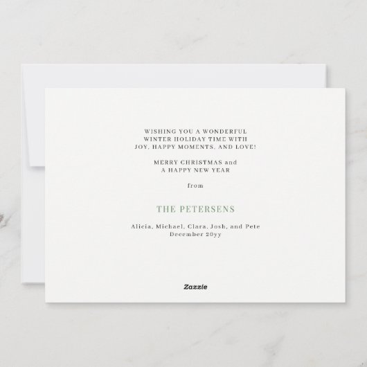 と明るいメリーピンクのクリスマスの写真 シーズンカード (裏面)