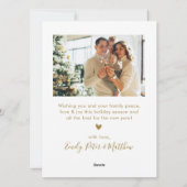 と明るいメリー金ゴールドスクリプト4写真クリスマス シーズンカード (裏面)