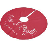 と明メリーるいタイポグラフィスクリプト赤 ブラッシュドポリエステルツリースカート (アングル)