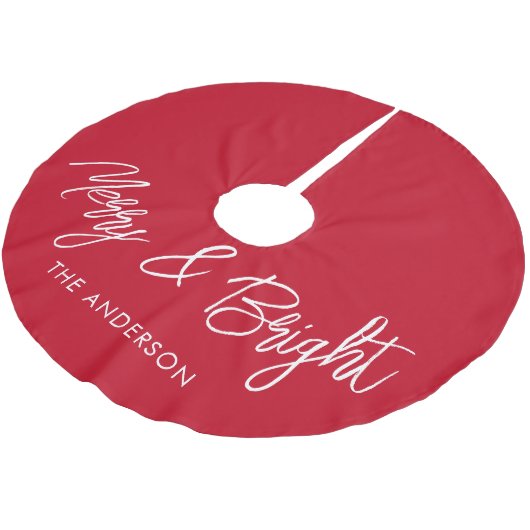 と明メリーるいタイポグラフィスクリプト赤 ブラッシュドポリエステルツリースカート (アングル)